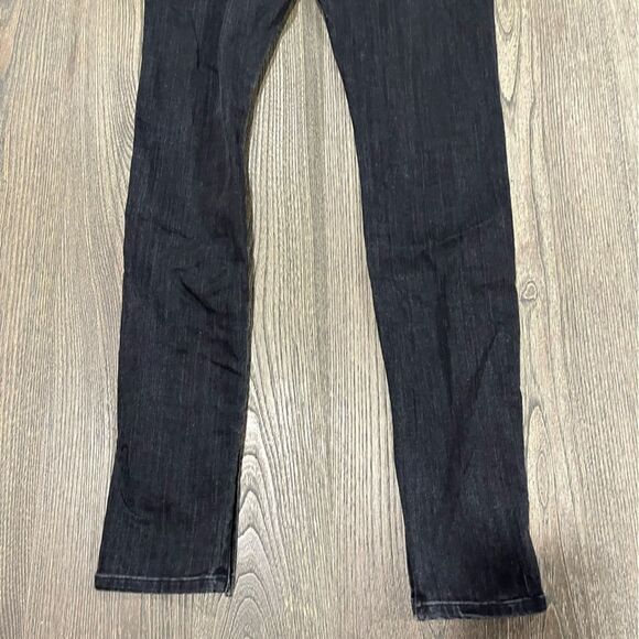 Vince Skinny Jeans Mid Rise Zip Hem Denim Cotton Blend Dark Wash Black Size 27 - Picture 14 of 14